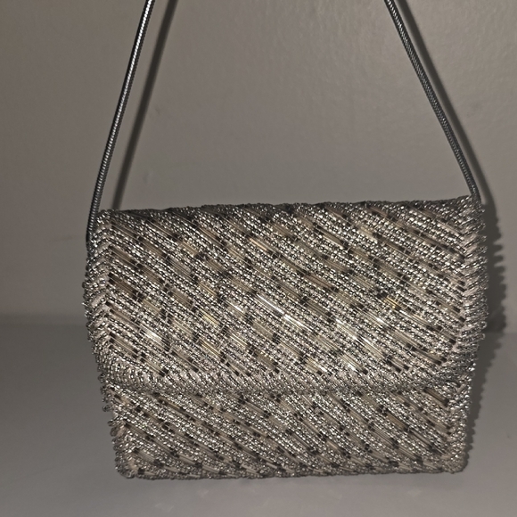 Silver Beaded Clutch - Picture 9 of 9